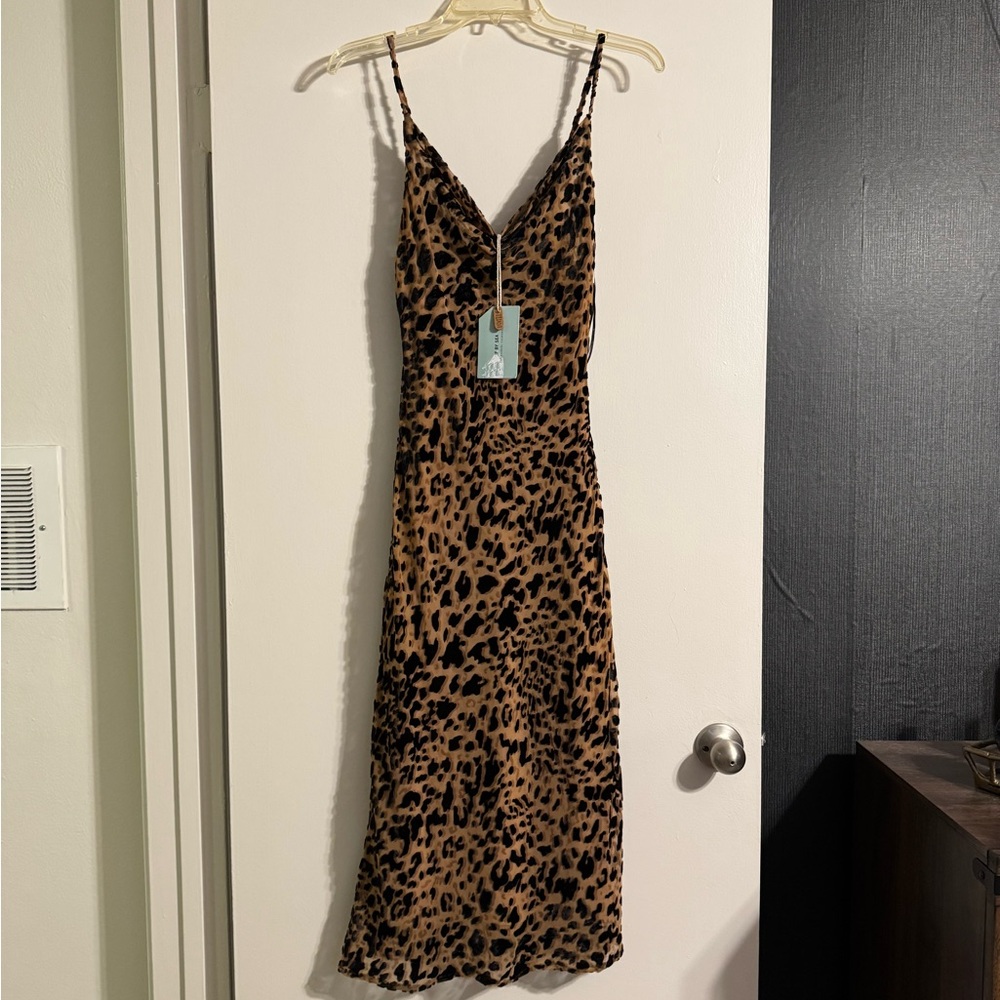 Leopard Print Spaghetti Strap Slip Dress